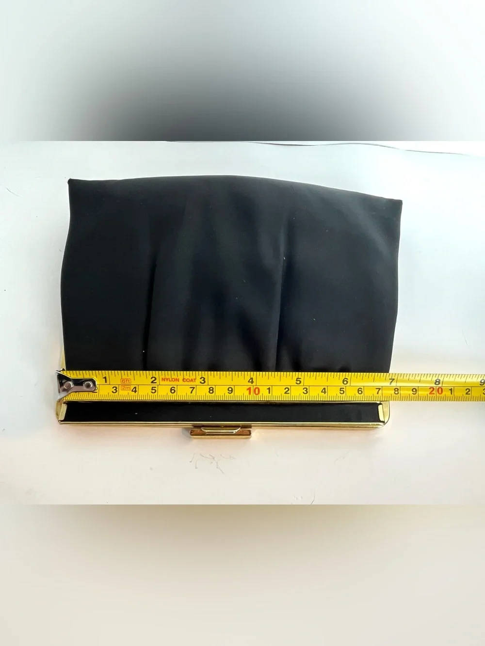 Classic vintage Black Evening Handbag with Gold Tone Trim